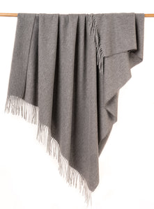 Alpaca Blanket - Plain (medium grey)