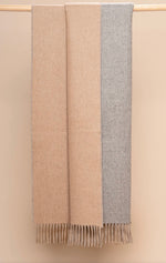 Load image into Gallery viewer, Double Face Reversible Throw with Twisted Fringe
