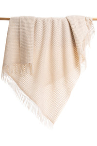 Basketweave Ivory Blanket