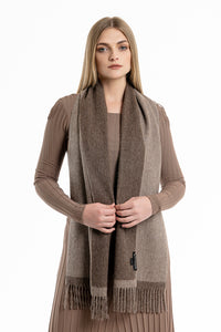 Alpaca Scarf - Reversible (Brown)