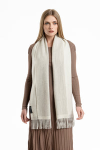 Alpaca Scarf - Reversible (Light Grey)