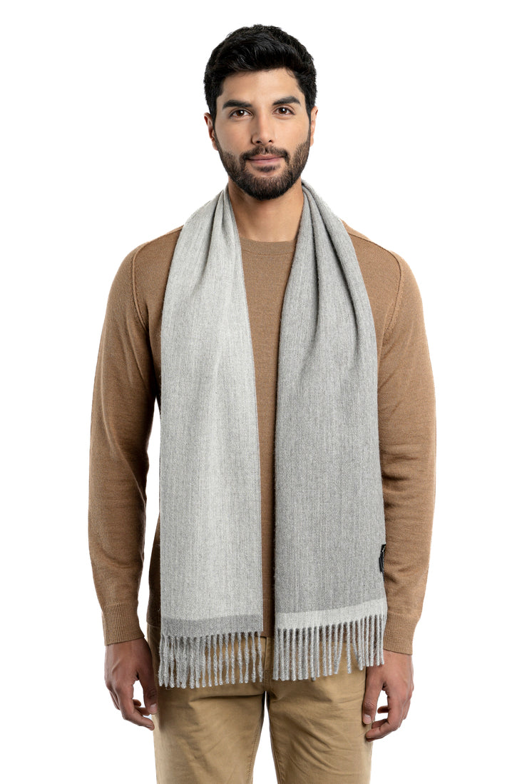 Alpaca Scarf - Reversible (Grey)