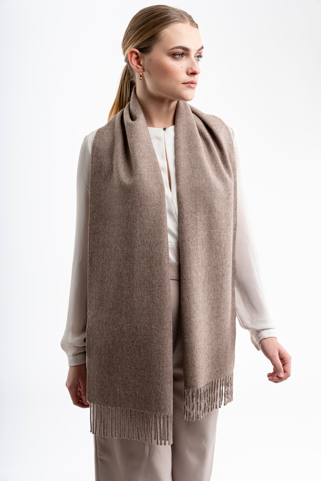 Alpaca Scarf - Plain (Light Brown)