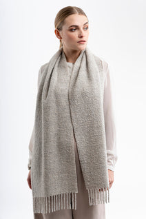 Alpaca Boucle Scarf - Grey