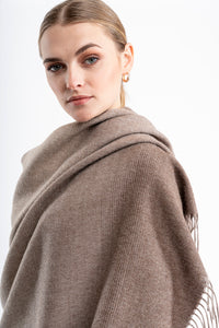 Alpaca Scarf - Textured (Brown)