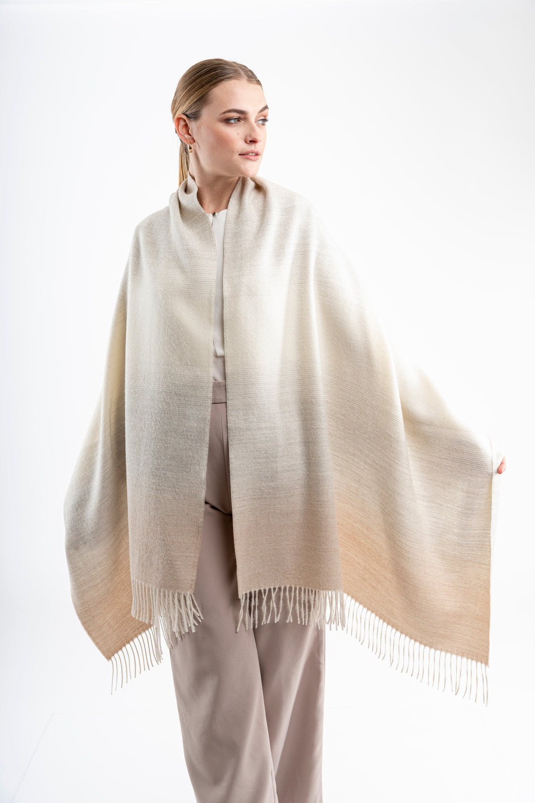 Alpaca Scarf - Two Tone (Cream)