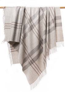 Alpaca Blanket - Plaid (Cream) - New Pattern