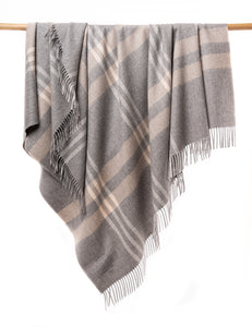 Alpaca Blanket - Plaid (Grey) - New Pattern