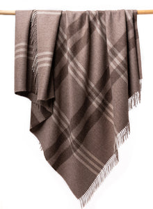 Alpaca Blanket - Plaid (Brown) - New Pattern