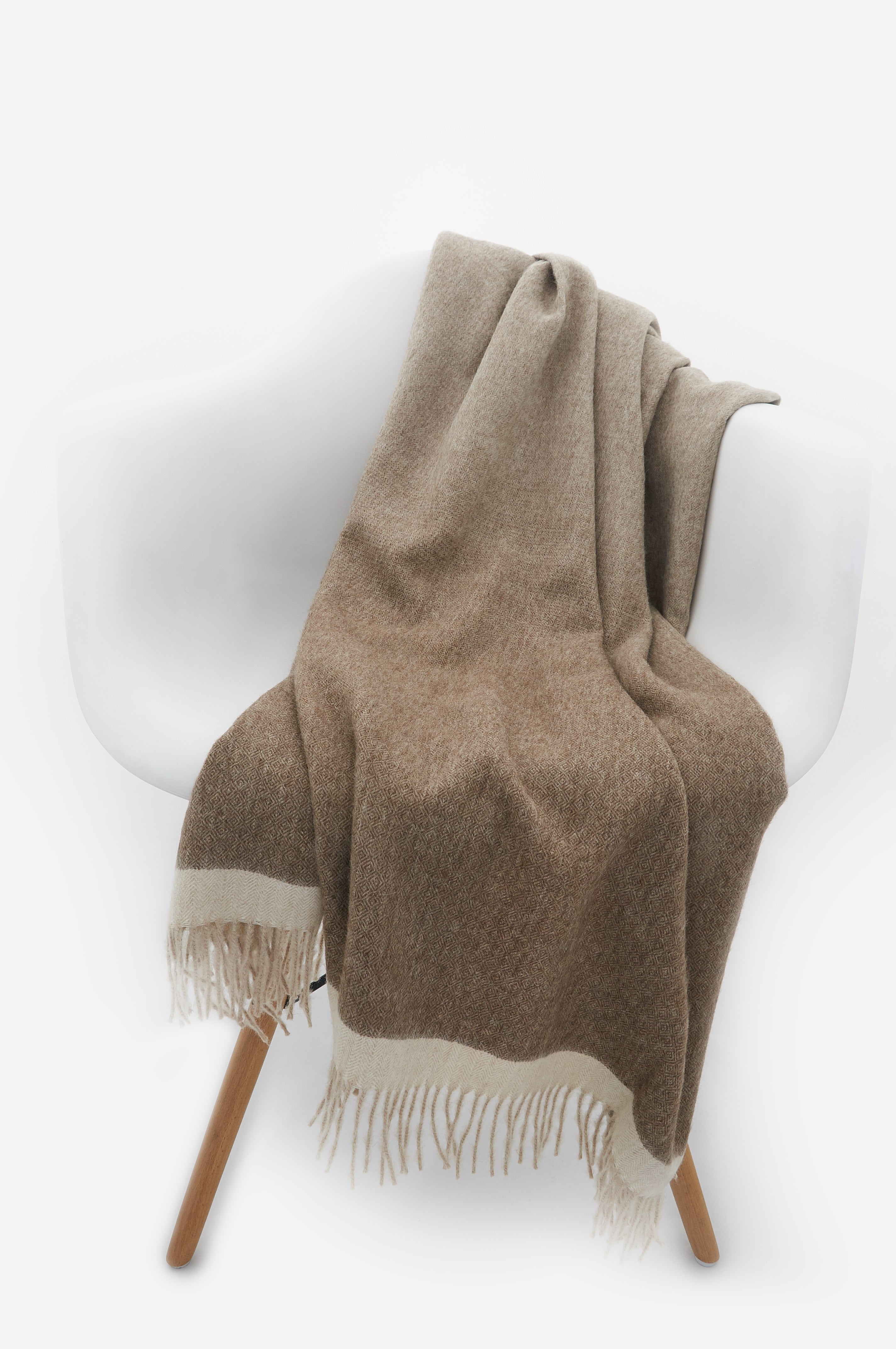 Alpaca Blanket - Ombre (Tan/Brown)