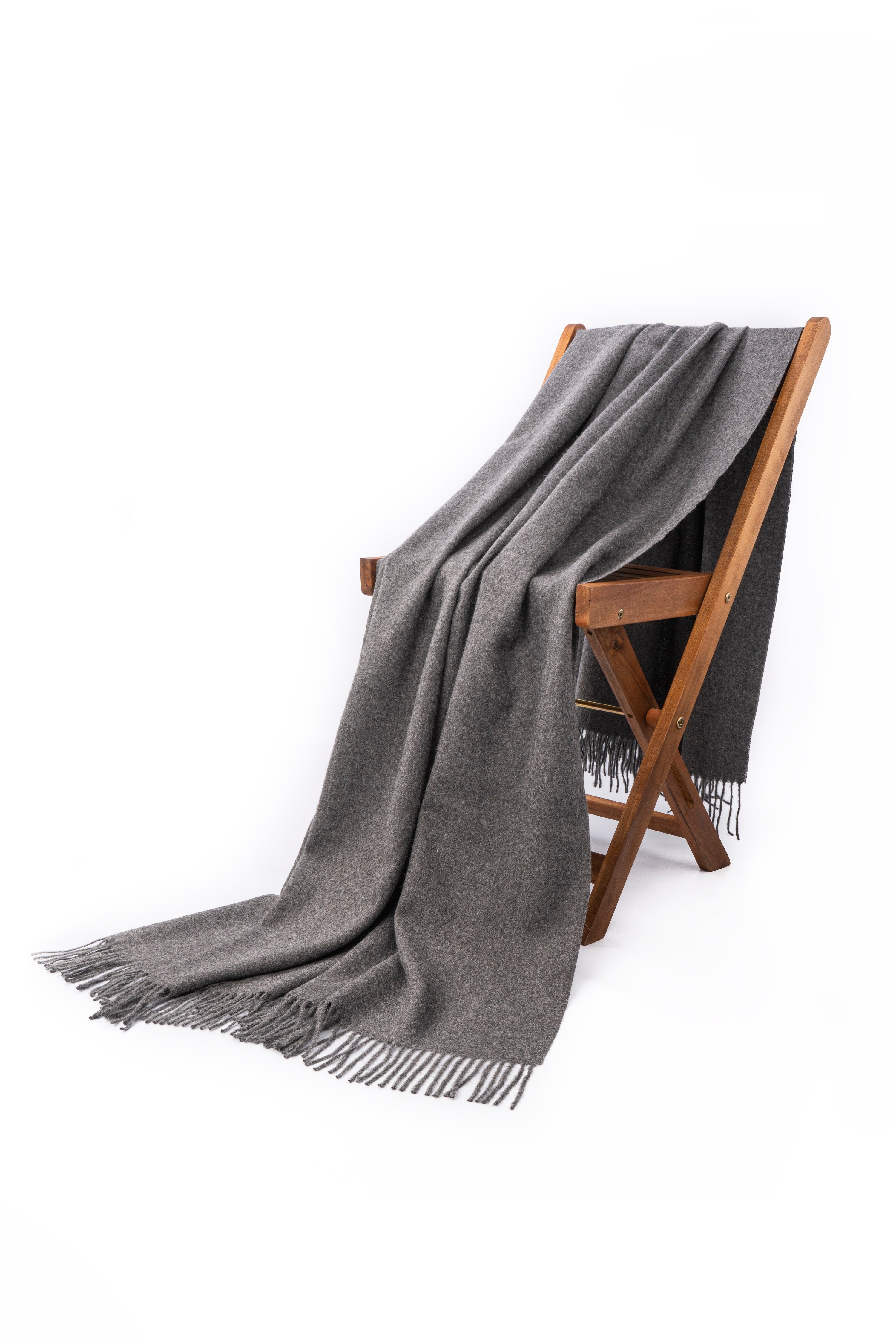 Alpaca Blanket - Plain (Steel Grey)