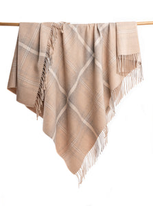 Alpaca Blanket - Plaid  (blush ) - New Pattern